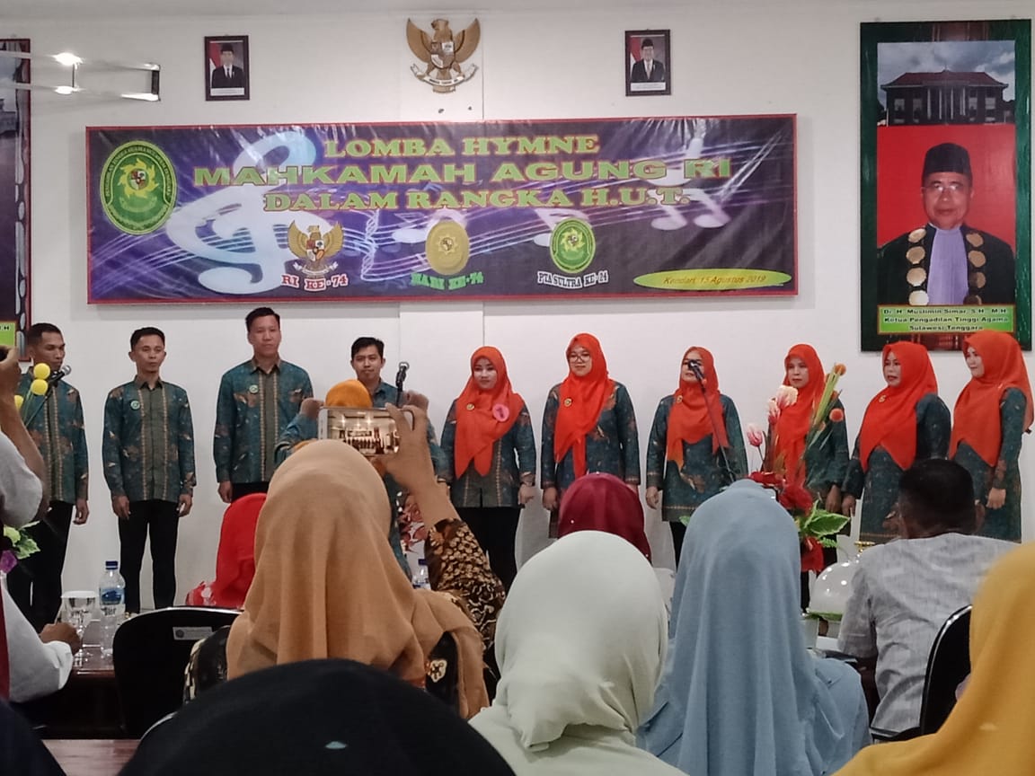 Tim PA Kolaka Ikuti Lomba Himne Mahkamah Agung di PTA Sultra